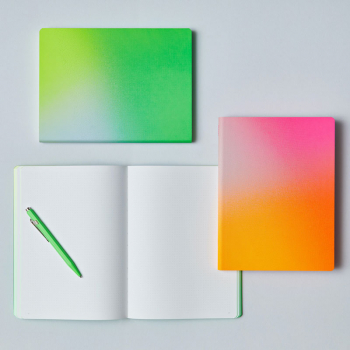 Nuuna, Notizbuch, Fresh Flex-Cover aus recyceltem Leder Seiten minidots, Print grün-gelb verlaufend, style
